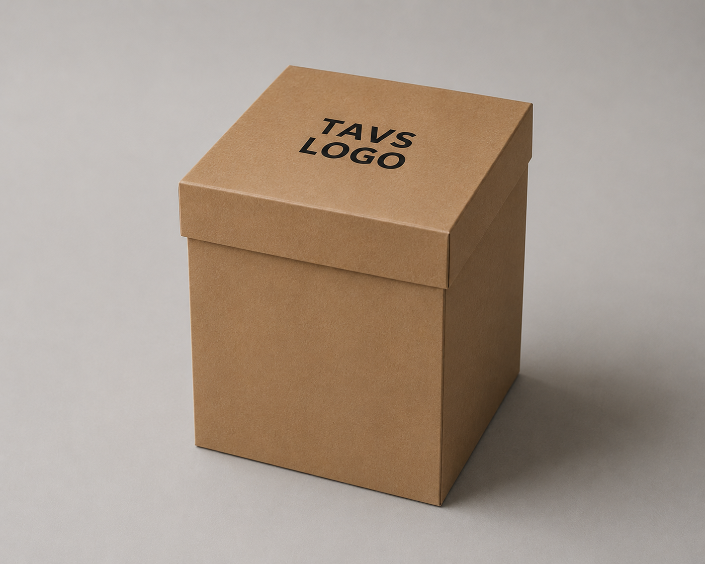 Brown cardboard gift box with lid — premium packaging